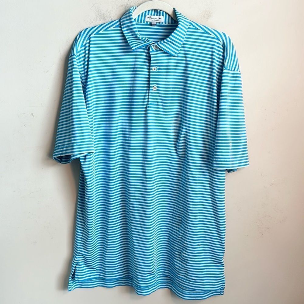 Peter Millar 2 Tone Men’s Striped Golf Polo L